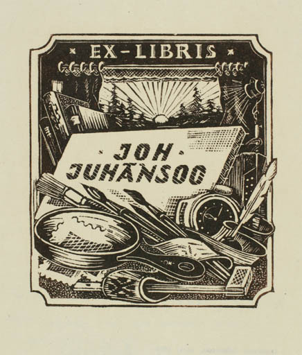 Exlibris by Johannes Juhansoo from Estonia for Johannes Juhansoo - Working Art 