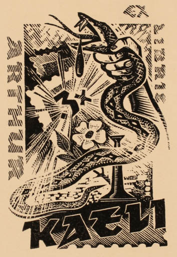 Exlibris by Johannes Juhansoo from Estonia for Arthur Kazli - Fauna 