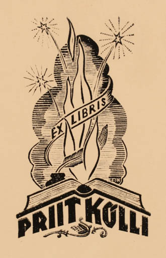 Exlibris by Johannes Juhansoo from Estonia for Priit Kölli - Book 