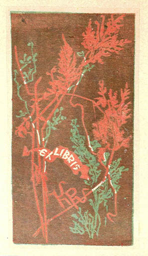 Exlibris by Jaroslav Vodrazka from Czechoslovakia for Klaus Rödel - Flower Flora 