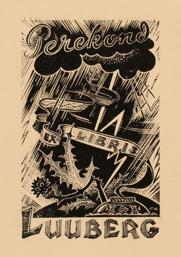 Exlibris by Johannes Juhansoo from Estonia for Perekond Luuberg - Scenery/Landscape 