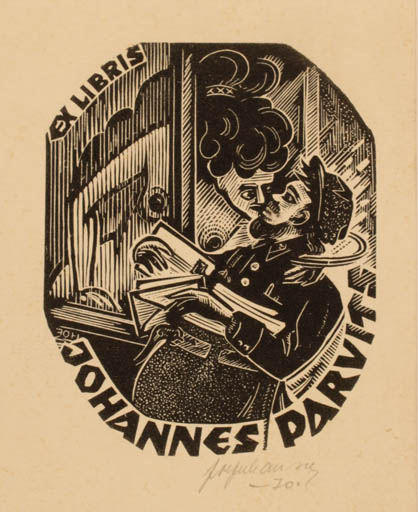 Exlibris by Johannes Juhansoo from Estonia for Johannes Parvits - Couple 