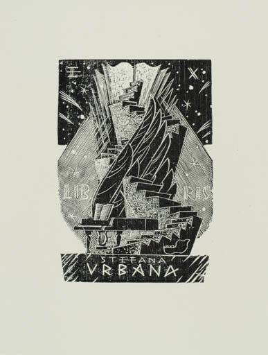 Exlibris by Tadeusz Cieslewski from Poland for Stefana Urbana - Music 