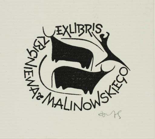 Exlibris by Zbigniew Dolatowski from Poland for Zbigniewa Malinowskiego - Abstract Fauna 