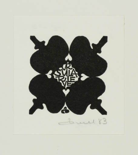 Exlibris by Zbigniew Dolatowski from Poland for Ursula Rieve - Abstract 