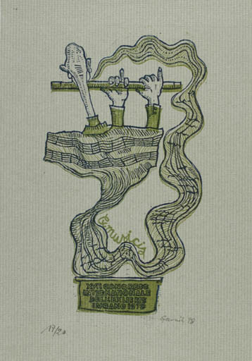 Exlibris by Wzadislaw Garnik from Poland for Lugano XVII. Int. Exlibriskongress - Exlibris Congress Music 