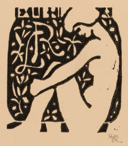 Exlibris by Wieslaw Röhrenschef from Poland for ? L. R. - Woman 