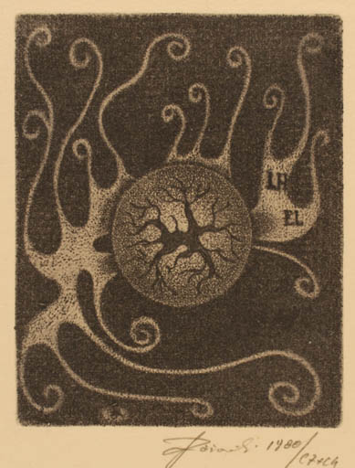 Exlibris by Jerzy Rozanski from Poland for Janusz Halicki - Abstract 