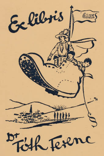 Exlibris by Nàndoek Németh from Hungary for Dr. Ferenc Toth - 
