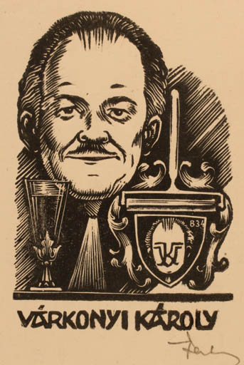 Exlibris by Kàroly Vàroknyi from Hungary for Kàroly Vàroknyi - Portrait 
