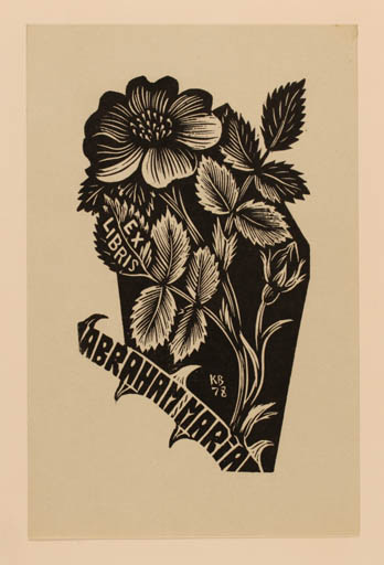 Exlibris by Kosa Balint from Romania for Maria Abraham - Flower 