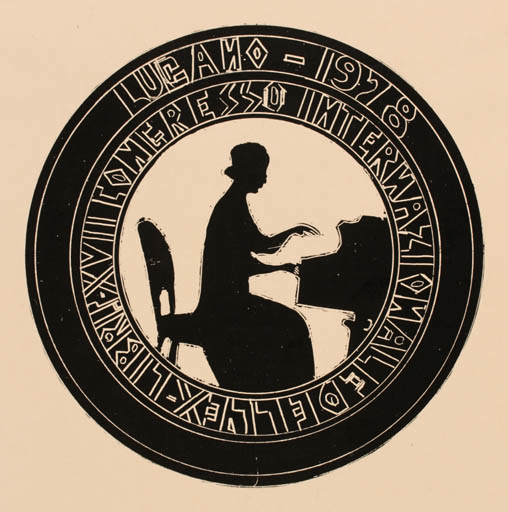 Exlibris by Franz Illi from Romania for Lugano XVII. Int. Exlibriskongress - Exlibris Congress Woman Music 