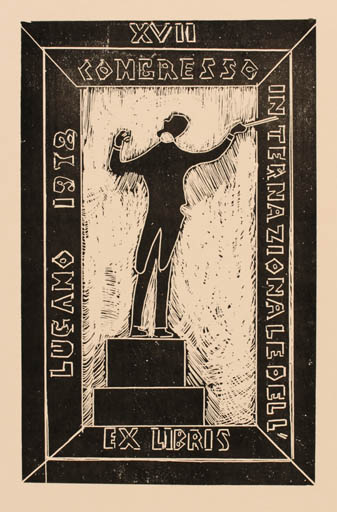 Exlibris by Franz Illi from Romania for Lugano XVII. Int. Exlibriskongress - Exlibris Congress Man Music 