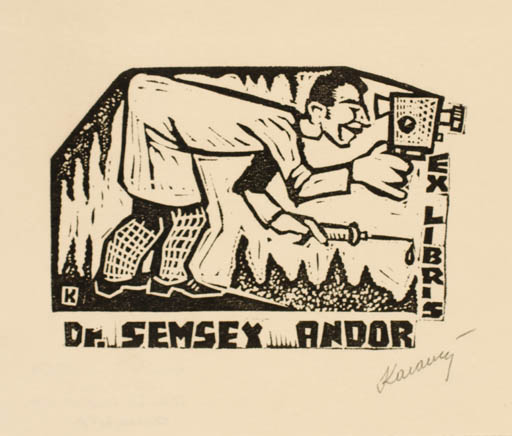 Exlibris by Sandor Karancsi from Romania for Dr. Andor Semsey - Photography Hobby Medicine Man 