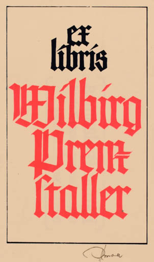 Exlibris by Hannu Paalasmaa from Finland for Wilbirg Premstaller - Text/Writing 