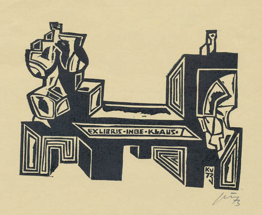 Exlibris by Vincas Kisarauskas from Lithuania for Klaus & Inge Rödel - Abstract 