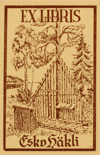 Exlibris by ? Unbekannt from Finland for Esko Häkli - Scenery/Landscape 