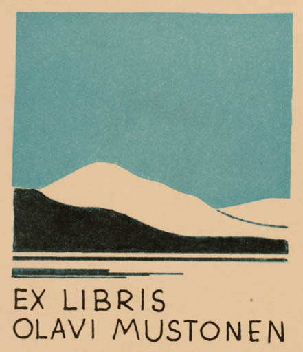 Exlibris by ? Unbekannt from Finland for Olavi Mustonen - Mountain Scenery/Landscape 