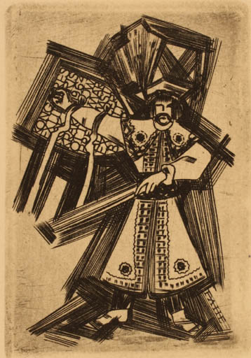Exlibris by Henryk Fajlhauer from Poland for Ottmar Premstaller - Man 