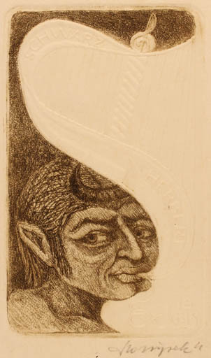 Exlibris by Kazimierz Szoltysek from Poland for Herbert Schwarz - 