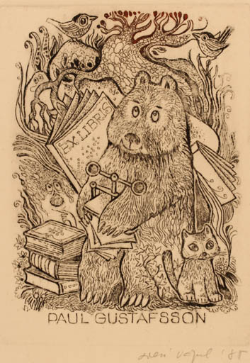 Exlibris by Silvi Väljal from Estonia for Paul Gustafsson - Book Fairytale/fable 