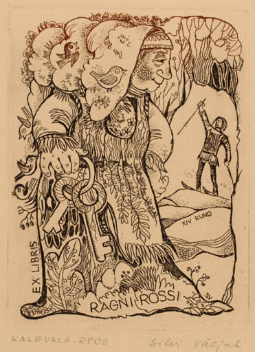 Exlibris by Silvi Väljal from Estonia for Ragni Rossi - Fairytale/fable 