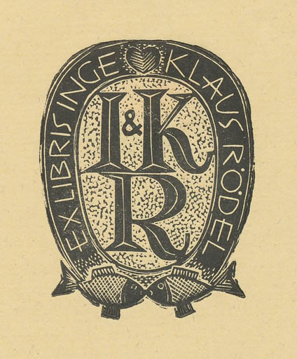 Exlibris by Jerzy Druzrycki from Poland for Klaus & Inge Rödel - Text/Writing 