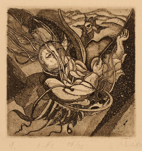 Exlibris by Augustinas Virgilijus Burba from Lithuania for ? Freie Graphik - Surrealism 