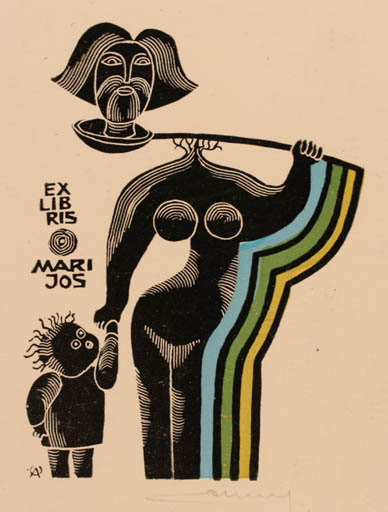 Exlibris by Alfonsas Cepaukas from Lithuania for Mari Jos - 