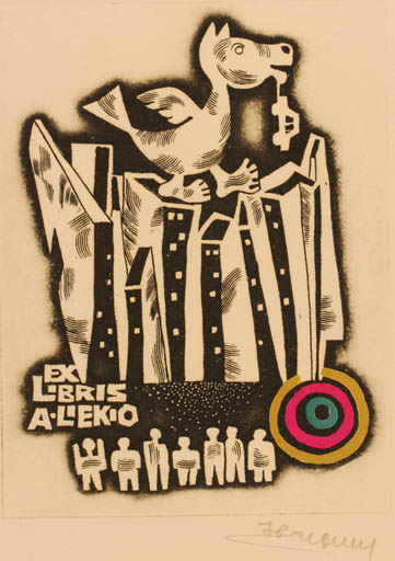 Exlibris by Alfonsas Cepaukas from Lithuania for A. Liekio - 