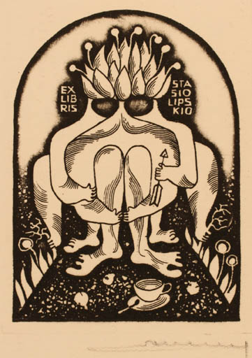 Exlibris by Alfonsas Cepaukas from Lithuania for Stasio Lipskio - 