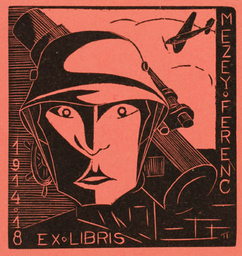 Exlibris by ? Unbekannt from Hungary for Ferenc Mezey - Military/War 