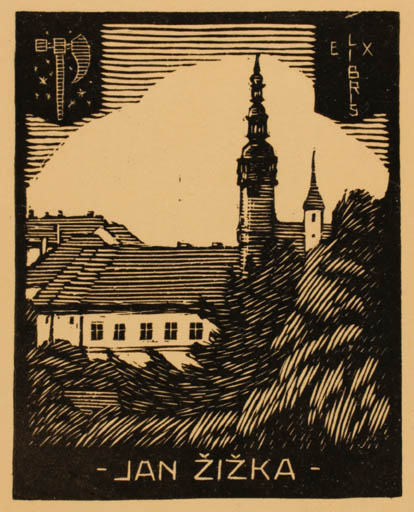Exlibris by ? Unbekannt from Czech Republic for Jan Zizka - Architecture 