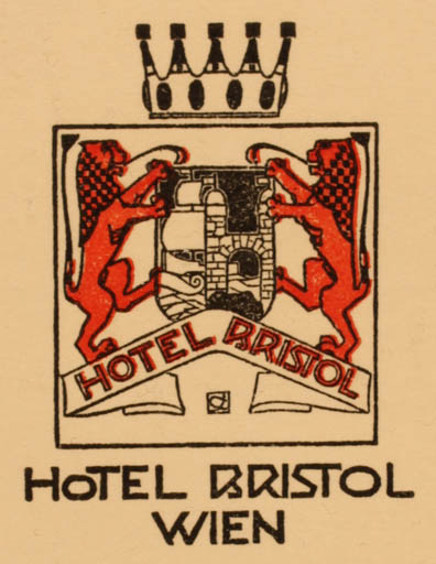 Exlibris by ? Unbekannt from Austria for Hotel Bristol - Heraldry 
