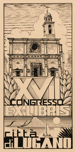 Exlibris by ? Unbekannt from Unknown for Citta di Lugano - Architecture Exlibris Congress Church 