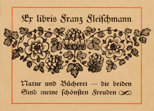 Exlibris by ? Unbekannt from Germany for Franz Fleischmann - Flower 