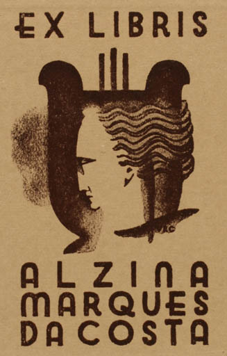 Exlibris by ? Unbekannt from Italy for Alzina Marques da Costa - Music 