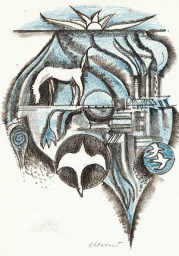 Exlibris by Miroslav Matous from Czechoslovakia for Klaus & Inge Rödel - Abstract Horse 