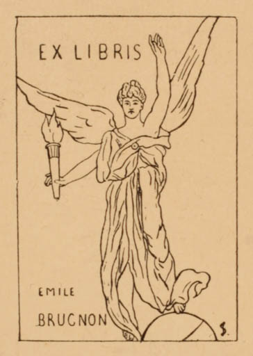 Exlibris by ? Unbekannt from France for Emile Brugnon - Angel 