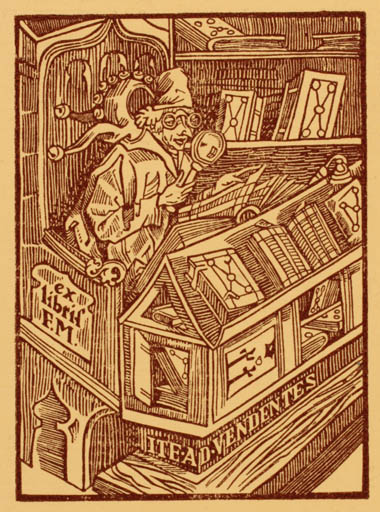 Exlibris by ? Unbekannt from Germany for ? F. M. - Book Interior Man 