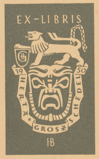 Exlibris by ? Unbekannt from Germany for Herta Grozschedel - Heraldry 