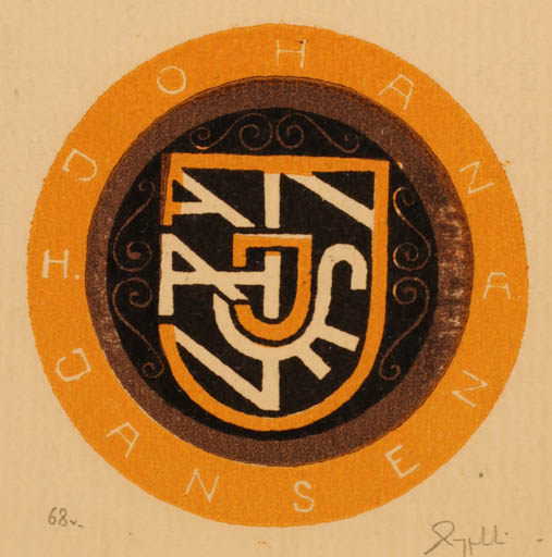 Exlibris by ? Unbekannt from Unknown for Johan H. A. Jansen - Text/Writing 