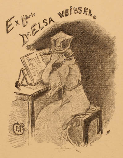 Exlibris by ? Unbekannt from Germany for Dr. Elsa Weissel - Book Woman 