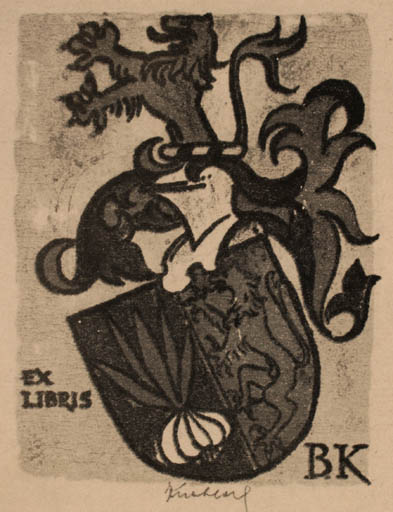 Exlibris by ? Unbekannt from Unknown for ? B. K. - Heraldry 