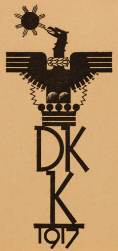 Exlibris by ? Unbekannt from Unknown for ? D. K. K. - Bird Phoenix Text/Writing 