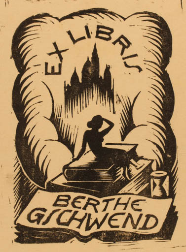 Exlibris by ? Unbekannt from Germany for Berthe Gschwend - Book Woman 