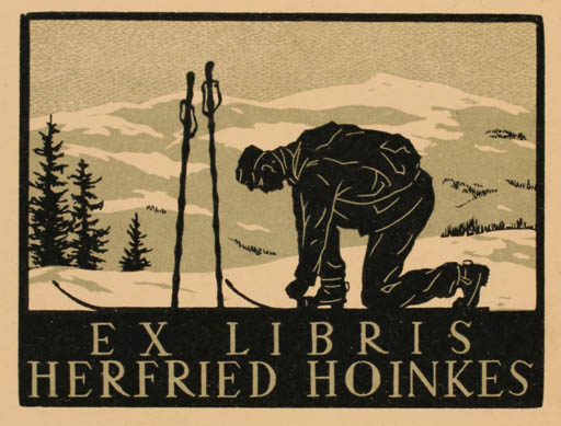 Exlibris by ? Unbekannt from Germany for Herfried Hoinkes - Mountain Sport/game 