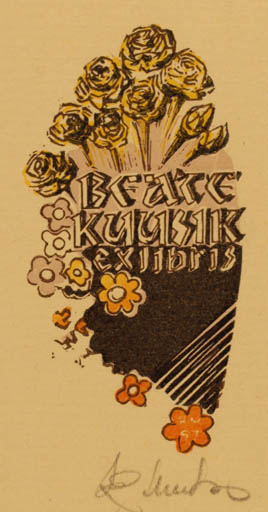 Exlibris by ? Unbekannt from Unknown for Beate Kuusik - Flower Flora 