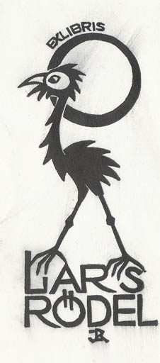 Exlibris by Jørgen Lindhardt Rasmussen from Denmark for Lars Rödel - Child Bird 