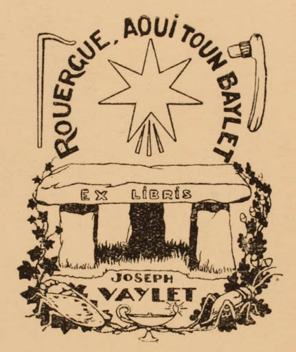 Exlibris by ? Unbekannt from France for Joseph Vaylet - 